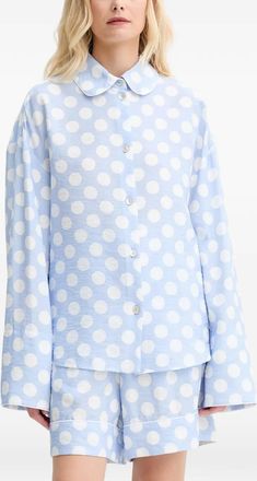 Sleeper Set camicia e shorts a pois - Blu