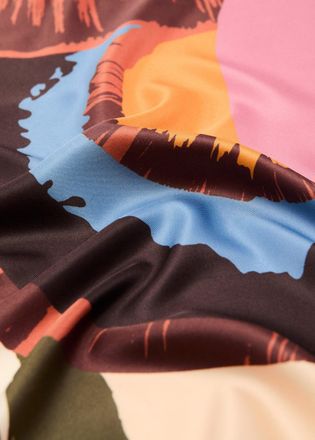 Mango Foulard in raso con stampa astratta rosa - Donna - Taglia unica - MANGO