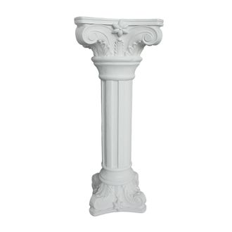 Relaxdays Relaxdays Columna Griega 85x32x32 Cm, Soporte Plantas, Decoraci&oacute;n Jard&iacute;n, Resistente Heladas, Piedra Artificial, Blanco