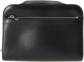 Louis Vuitton Noir Leather Briefcase (Pre-Owned)