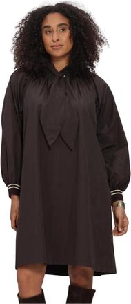 Summum Dress Taft Light - Dames - Korte kleedjes - Bruin - L - Polyester - Kleedjes