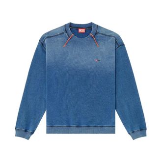 Diesel Sweatshirts, male, Blue, Size: XL S-crao-boxt Sweatshirt