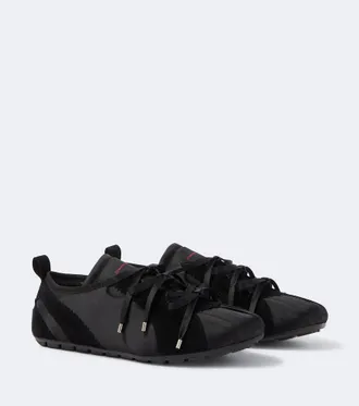 Simone Rocha Ballerina Grip suede-trimmed satin sneakers
