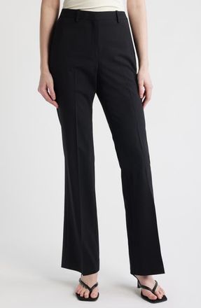 Theory Stretch Wool Trousers in Black at Nordstrom, Size 16