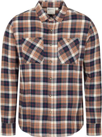 Mountain Warehouse Heren Maine Flanellen Overhemd met Lange Mouwen (Tan)