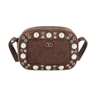 Valentino Garavani Heren, Tassen, Bruin, Maat: ONE Size Su&egrave;de