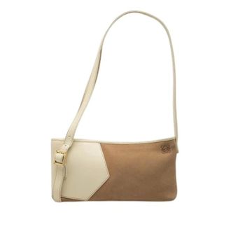 Loewe Pre-owned Shoulder Bags, female, Beige, Size: ONE SIZE Pre-owned Suede Shoulder Bag
