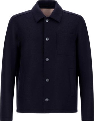 Herno Stijlvolle Jas met Zakken - Heren - Zomerjassen - Blauw - 2XL - Wol - Jassen