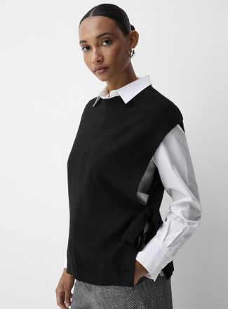 Contemporaine Womens Touch of wool tie-up sweater vest