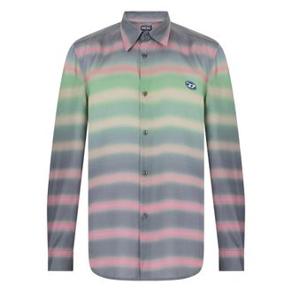 Diesel Casual Shirts, male, Multicolor, Size: 2XL Striped Long Sleeve Shirt
