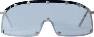 Rick Owens Stalen Shielding Zonnebril met Ritssluiting - unisex - Zonnebrillen - Grijs - ONE Size - Accessoires