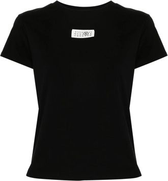 Maison Margiela Zwart katoenen jersey T-shirt met ronde hals - Dames - T-shirts - Zwart - S - Katoen - Tops