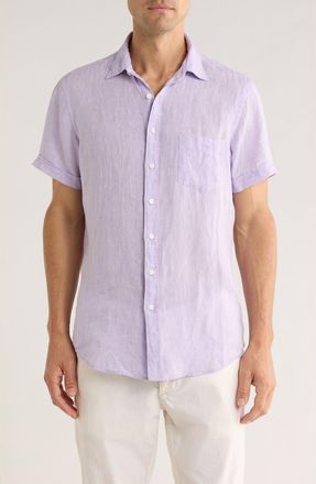 Rodd & Gunn Grey Lynn Linen Short Sleeve Button-Up Shirt in Lilac at Nordstrom Rack, Size Xx-Large