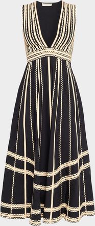 Ulla Johnson Palermo Deep-V Midi Dress