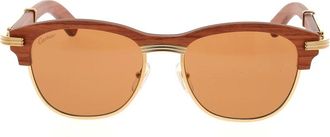 Cartier C-Logo Cat-Eye Zonnebril van Acetaat - unisex - Zonnebrillen - Bruin - ONE Size - Accessoires