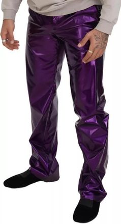 Dolce & Gabbana Purple Shining Men Casual Mens Pants (Pre-Owned)