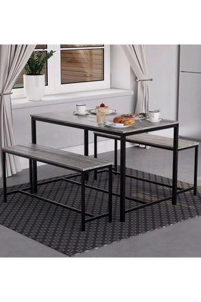 Home Discount Vida Designs Brooklyn 4 Seater Dining Set Dining Area Kitchen Furniture in Grey