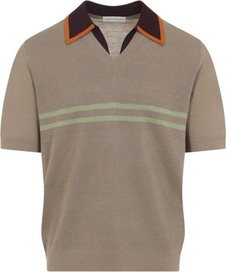 Dries Van Noten T-shirt van wolmix - Heren - Polos - Beige - L - Wol - Tops