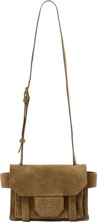 AllSaints Mini Ursa Suede Crossbody Bag in Biscuit Brown at Nordstrom