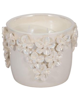 Sagebrook Home 6In 18Oz Spiced Cranberry Applique Candle