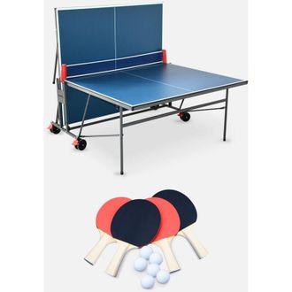 Sweeek Mesa De Ping Pong Plegable Para Interior Con 4 Raquetas Y 6 Pelotas, 274cm