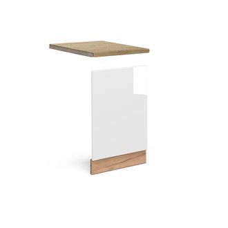Vicco Panel Frontal Fame-line, Blanco Alto Brillo, 45 Cm, Et Roble