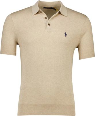 Polo Ralph Lauren Tops, Heren, Beige, 2Xl, Beige poloshirt met korte mouwen