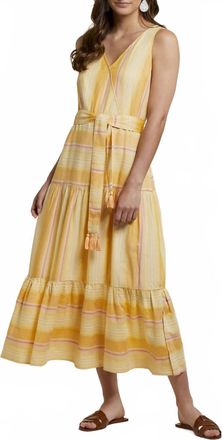 Tribal Crossover Front Midi Dress In Yellovango