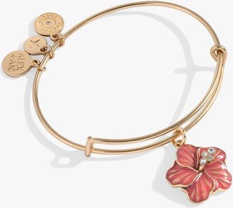 Alex and Ani Hibiscus Charm Bangle in Gold at Nordstrom