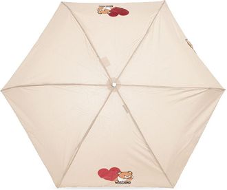 Moschino teddy bear-print compact umbrella - unisex - Polyester - One Size - Neutrals
