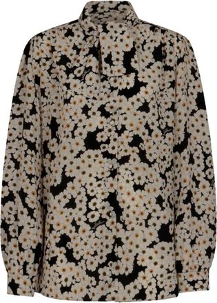 Valentino Garavani Camicia a fiori dettaglio con fiocco in seta - Dames - Overhemden - Veelkleurig - S - Overhemden