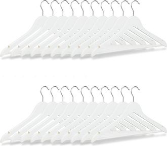 Relaxdays Pack De 40 Perchas Ropa, Colgadores Para Pantalones Y Camisas, Gancho Con Giro De 360&deg;, 23 X 44 X 1 Cm, Blanco