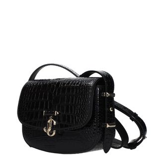 Jimmy Choo London Womens Black Leather Crossbody Bag