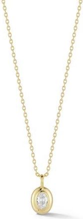 Glaze Jewelry Bezel Set Oval Cut Cubic Zirconia Pendant Necklace in Gold at Nordstrom Rack