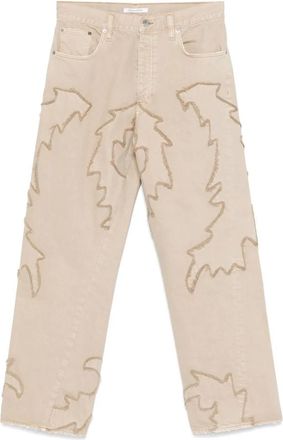 Sunflower Wide Twist Patch Jeans - Heren - Regular Fit Jeans - Beige - W31 L32 - Katoen - Jeans