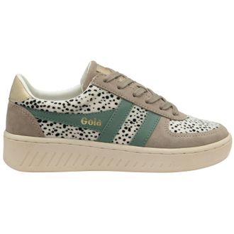 Gola Womens Grandslam Savannah Sneakers In Cheetah/feather Grey/green Mist
