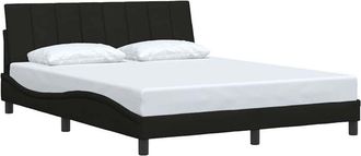 vidaXL Cama Sin Colch&oacute;n Tela Negro 160x200 Cm Vidaxl