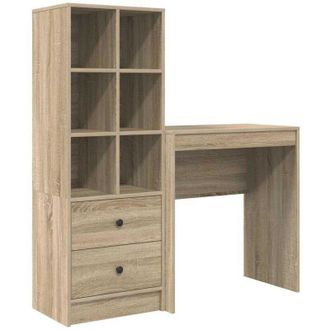 vidaXL Escritorio Con Almacenamiento Con Caj&oacute;n 2 Pcs Roble Sonoma Vidaxl