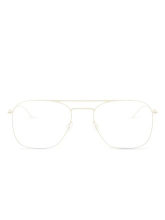 Mykita Bril met rechthoekig montuur van staal - Goud
