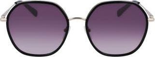 Longchamp Roseau 58mm Gradient Rectangular Sunglasses in Gold/black at Nordstrom Rack