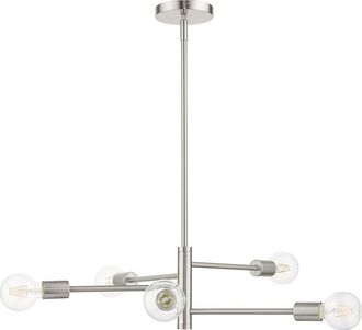 Livex Lighting Bannister Nickel 5 Light Chandelier