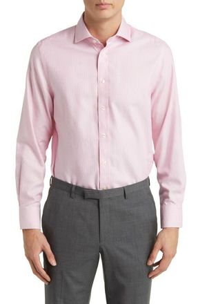 CHARLES TYRWHITT Non-Iron Clifton Weave Cutaway Slim Fit Shirt Single Cuff in Pink at Nordstrom, Size 15