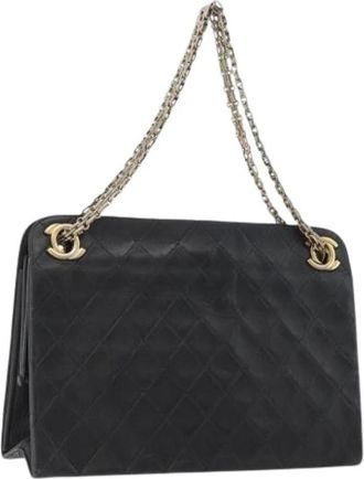 Chanel Pre-owned Shoulder Bags, female, Black, Size: ONE SIZE Pre-owned Leather Shoulder Bag
