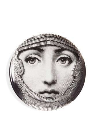 Fornasetti woman-face porcelain holder - White