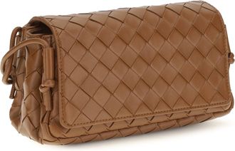 Bottega Veneta Womens Shoulder Bag Intrecciato Tannin-Gold Lamb Leather Tannin/gold