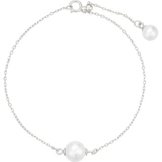 Untamed Petals Abigail Pearl Bracelet in Silver at Nordstrom