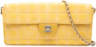 Chanel Pre-owned Womens New Travel Line Nylon East West Flap - Yellow Textile - One Size