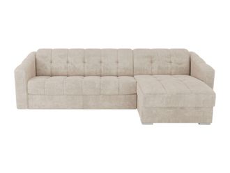 VENTE-UNIQUE.COM Sof&aacute; rinconera poli&eacute;ster 4 plazas beige 275x223cm