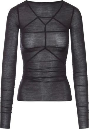 Rick Owens Temple T - Dames - Tops - Zwart - Maat: XS Zijde