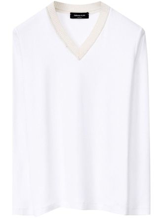 Fabiana Filippi Jersey T-shirt met V-hals - Wit